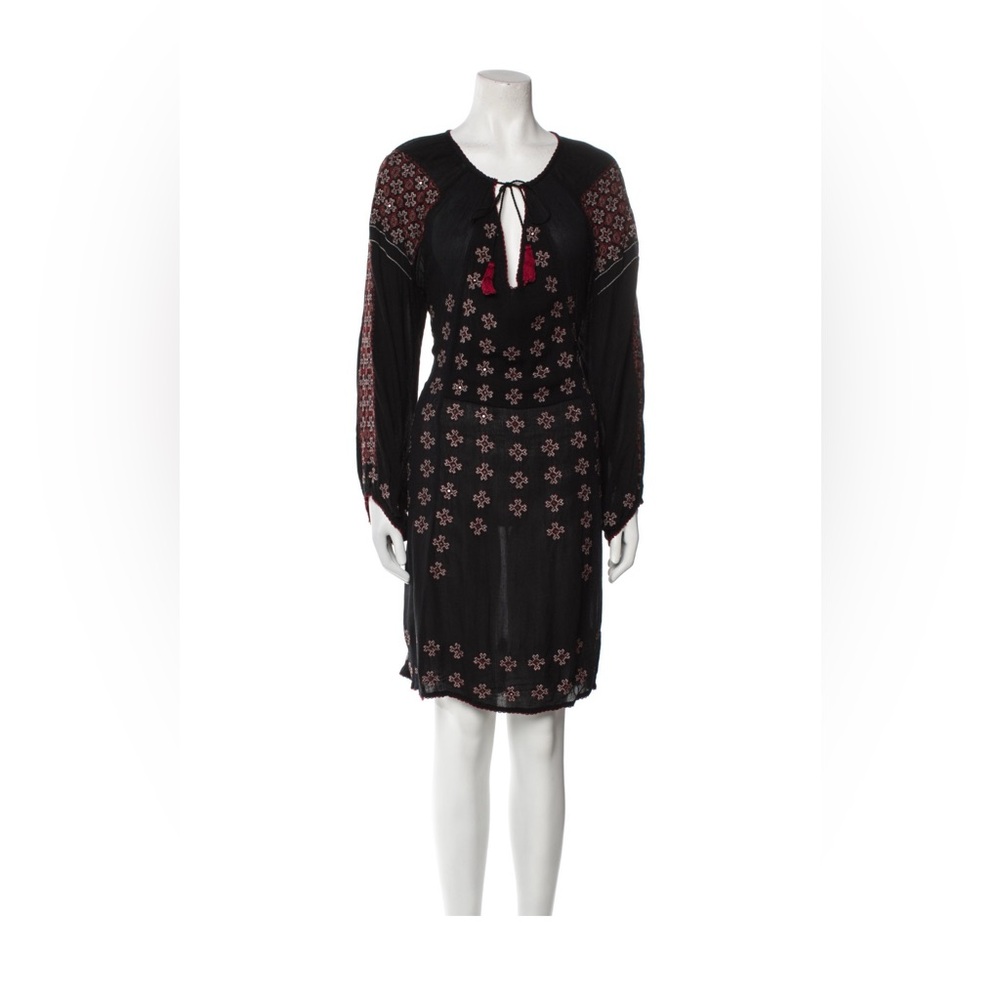 Love Sam Black and Pink Bishop Sleeve Sheath Dress